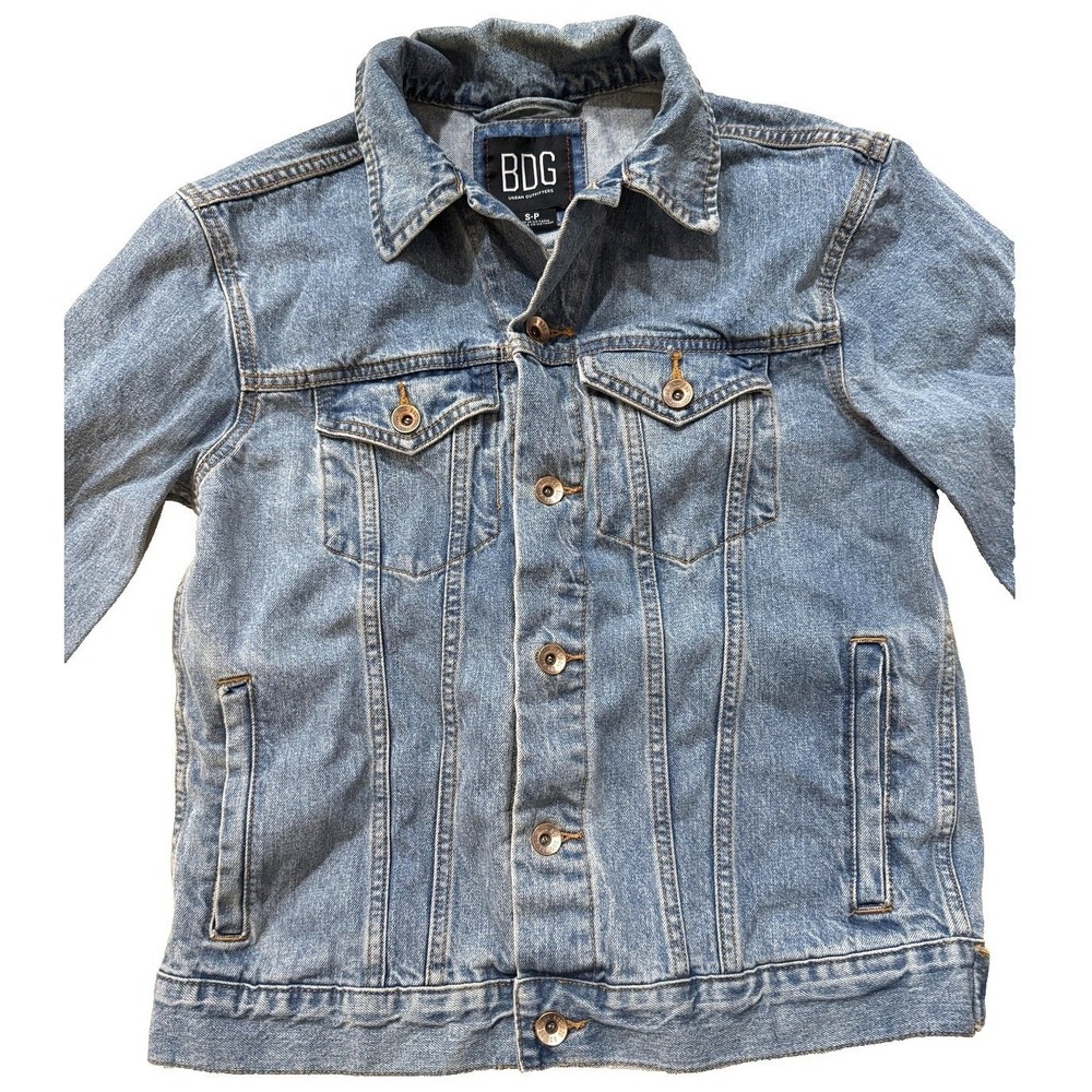 BDG Y2K Denim Cropped Jacket Womens S Jean Button Front Grunge Americana
